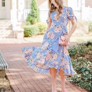 Miami Francesca's Victoria Floral Wrap Maxi Dress